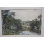 Reginald Grange Brundrt, watercolour, signed, 'A glimpse of Bolton Abbey', 21 x 32cm