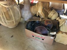 Box of assorted, various lamps etc.