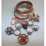 Bag of assorted silver jewellery