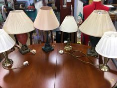 Six table lamps