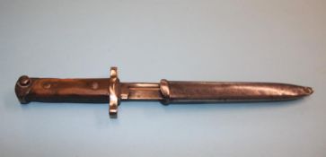 A small bayonet, with steel scabbard