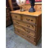 A pine chest of drawers, 101cm wide