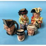 Five Royal Doulton Character jugs