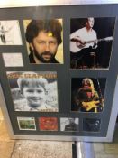 Collection of Eric Clapton autographs, framed and mounted
