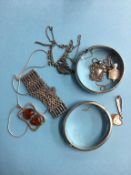 Selection of silver bangles etc.