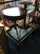 A Globe coffee table, pedestal etc.