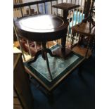 A Globe coffee table, pedestal etc.