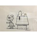 Charles M. Schulz, felt tip, 'Snoopy and Sally Brown', 40cm x 32cm, with certificate of authenticity