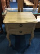 A two drawer bedside table
