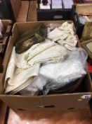 Box of assorted including Linen and Lace etc.