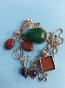 Assorted silver jewellery