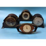 An Enfield Bakelite clock and three others