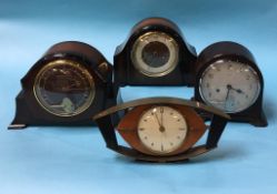 An Enfield Bakelite clock and three others