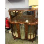 A walnut china cabinet