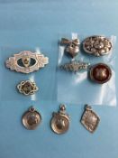 Collection of various silver medallions etc.
