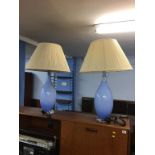 Pair of glass table lamps