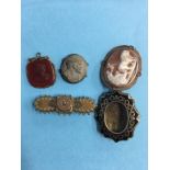 Two Cameo brooches etc.