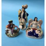 Three Staffordshire figures