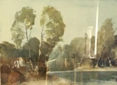 After William Russell Flint, print, landscape, signed in pencil lower right, blind stamp lower left,