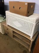 A white blanket chest and a base unit
