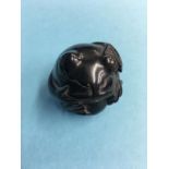 Carved hardwood netsuke