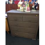 A painted pine chest of drawers