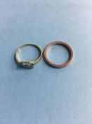 A 9ct ring and one other (marks obscured)