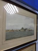 Tom Wilkinson, watercolour, 'Ark Royal leaving the Tyne', 79cm x 53cm