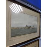 Tom Wilkinson, watercolour, 'Ark Royal leaving the Tyne', 79cm x 53cm