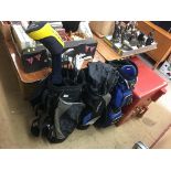 Golf clubs and bags