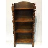 An oak barley twist open bookcase
