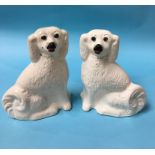 A pair of Staffordshire dogs, with glass eyes