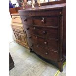 A 19th century mahogany bow fronted chest of drawers