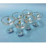 Six Babycham glasses