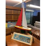 Pond Yacht and a boxed Transatlantic model ship