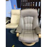 Two leather swivel chairs