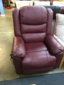 A leather rise and recliner armchair