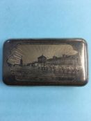 A Russian silver Niello cigarette case, Viktor Vasilyevich Savinsky, 4oz