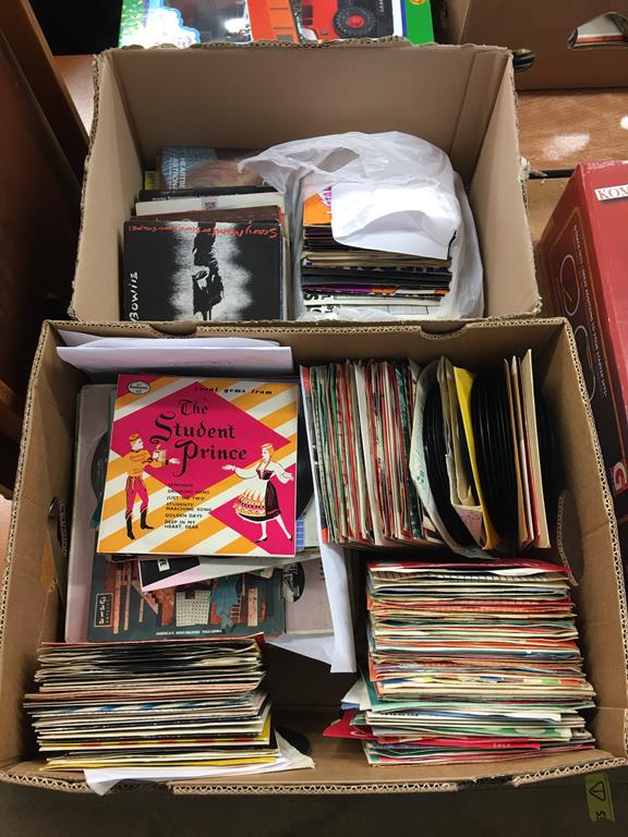 Two boxes of 45s singles