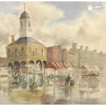 M. Milburn, watercolour, 'South Shields Market Place', 46cm x 41cm