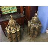 Pair of large Moroccan style light shades, 100cm