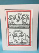 Untitled, felt tip on paper, bears signature K. Haring and tag, dated 84, 29cm x 41cm, with