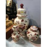 Three Masons 'Mandalay Red' vases