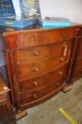 A 19th century mahogany bowfront chest of drawers