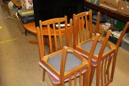 Teak dining table and four chairs