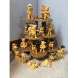 Collection of Bears and display stand