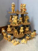 Collection of Bears and display stand