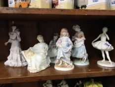 Six various Coalport figures