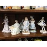 Six various Coalport figures