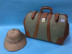 Gladstone bag, pith helmet etc.